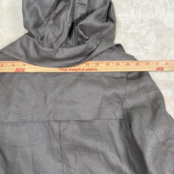 Chloe Gray Linen Hooded Trench Coat Jacket Women’s Size UK 12 US 8 FR 40 - Picture 12 of 12
